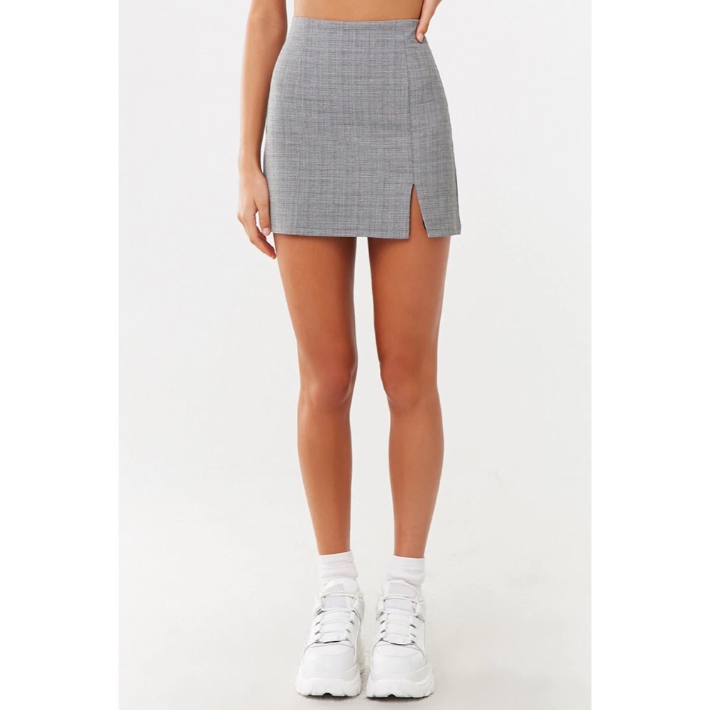 Forever 21 Glen Plaid Slit mini skirt